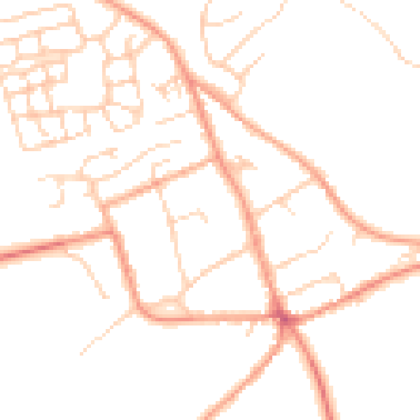 Daytime road noise heatmap for MK17 8PD