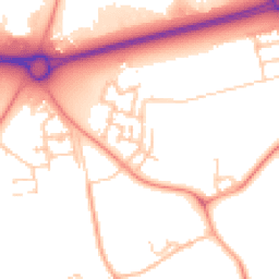 Daytime road noise heatmap for MK17 8SW