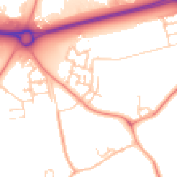 Daytime road noise heatmap for MK17 8TU