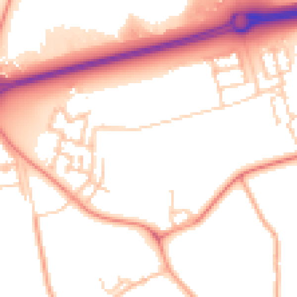 Daytime road noise heatmap for MK17 8YR