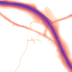 Daytime road noise heatmap for MK17 9FU