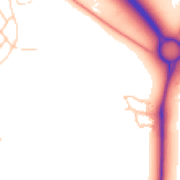 Daytime road noise heatmap for MK17 9GR