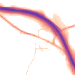 Daytime road noise heatmap for MK17 9LZ