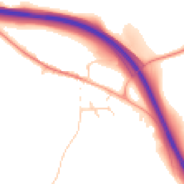 Daytime road noise heatmap for MK17 9NJ
