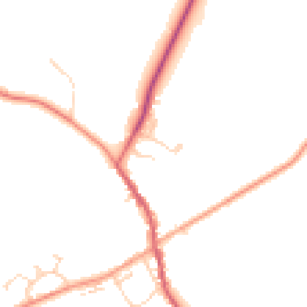 Daytime road noise heatmap for MK17 9QU