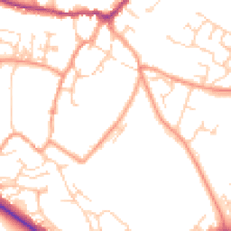 Daytime road noise heatmap for MK18 1AJ