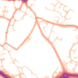 Daytime road noise heatmap for MK18 1AU