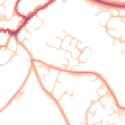Daytime road noise heatmap for MK18 1BD