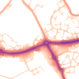 Daytime road noise heatmap for MK18 1BJ