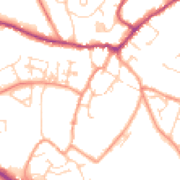 Daytime road noise heatmap for MK18 1BX