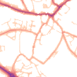 Daytime road noise heatmap for MK18 1BZ