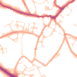 Daytime road noise heatmap for MK18 1DB
