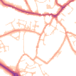 Daytime road noise heatmap for MK18 1DD