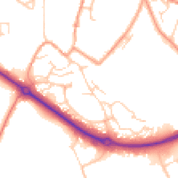 Daytime road noise heatmap for MK18 1DJ