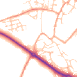 Daytime road noise heatmap for MK18 1DS