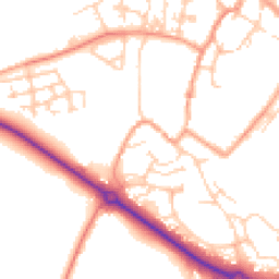 Daytime road noise heatmap for MK18 1DT