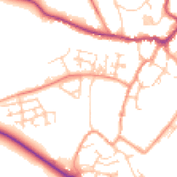 Daytime road noise heatmap for MK18 1DY
