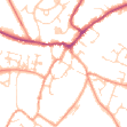 Daytime road noise heatmap for MK18 1EU