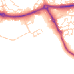 Daytime road noise heatmap for MK18 1HJ