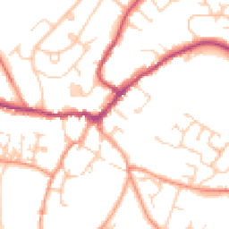 Daytime road noise heatmap for MK18 1JP