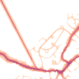 Daytime road noise heatmap for MK18 1WB