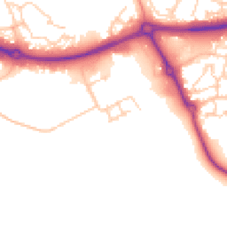 Daytime road noise heatmap for MK18 1XJ