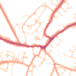 Daytime road noise heatmap for MK18 1XW