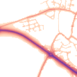 Daytime road noise heatmap for MK18 1ZX