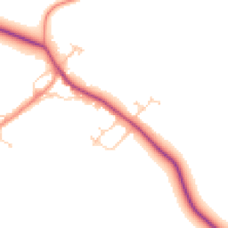 Daytime road noise heatmap for MK18 2AE