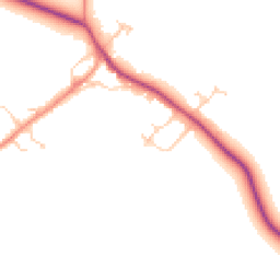 Daytime road noise heatmap for MK18 2AQ
