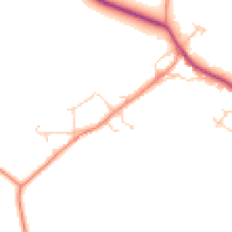 Daytime road noise heatmap for MK18 2AZ