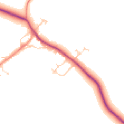 Daytime road noise heatmap for MK18 2BS
