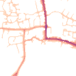 Daytime road noise heatmap for MK18 3AL