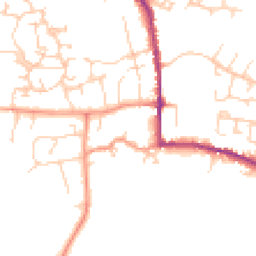 Daytime road noise heatmap for MK18 3AN