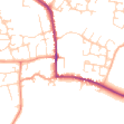 Daytime road noise heatmap for MK18 3EB