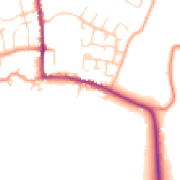 Daytime road noise heatmap for MK18 3HJ