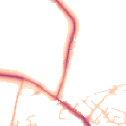 Daytime road noise heatmap for MK18 3LY