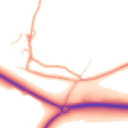 Daytime road noise heatmap for MK18 4AW