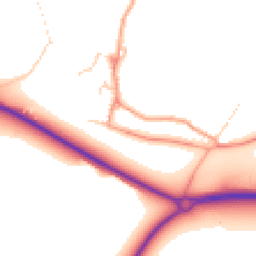 Daytime road noise heatmap for MK18 4BE
