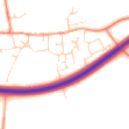 Daytime road noise heatmap for MK18 4LQ