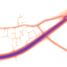 Daytime road noise heatmap for MK18 4NB