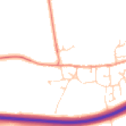 Daytime road noise heatmap for MK18 4NT