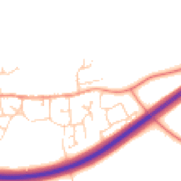 Daytime road noise heatmap for MK18 4NW