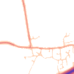 Daytime road noise heatmap for MK18 4NY