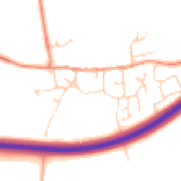 Daytime road noise heatmap for MK18 4QF