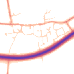 Daytime road noise heatmap for MK18 4QW