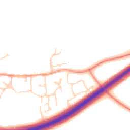 Daytime road noise heatmap for MK18 4QY