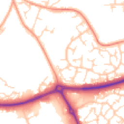 Daytime road noise heatmap for MK18 7EJ