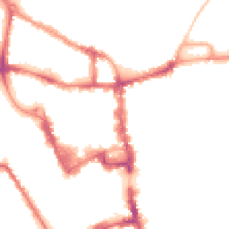 Night-time road noise heatmap for MK40 1AW