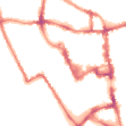 Night-time road noise heatmap for MK40 1BY